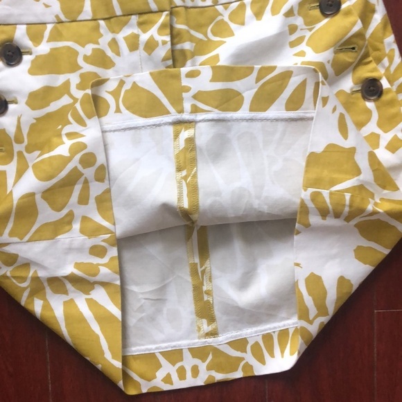 J Crew Mini Cotton Stretch Skirt size 2 Mustard & White - Picture 6 of 8